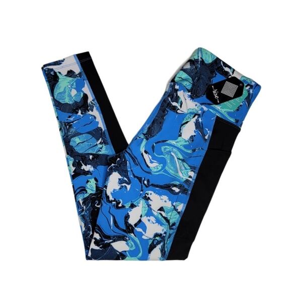 LuLaRoe Pants - LuLaRoe Rise Brave Fitness Leggings NWT Blue Swirl Print Sz. Small Workout Pants